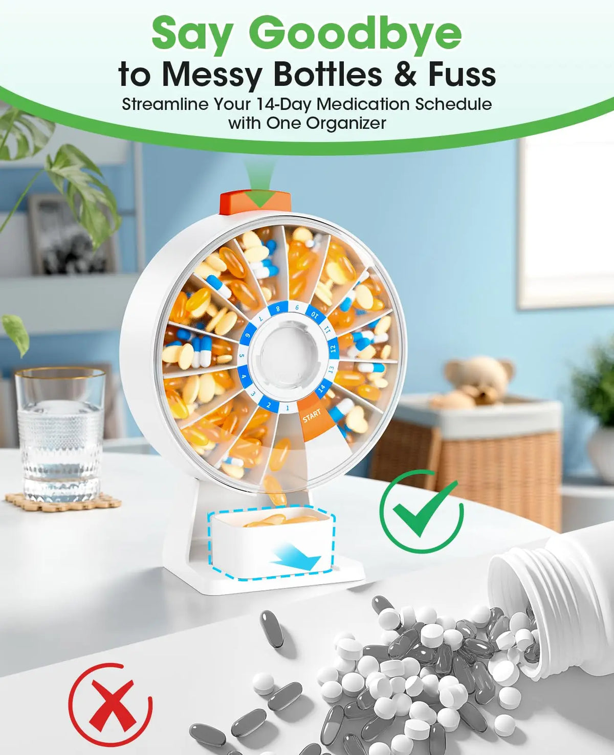 DoseWheel- Home Wall Medicine Case Pill Cutter And Dispenser