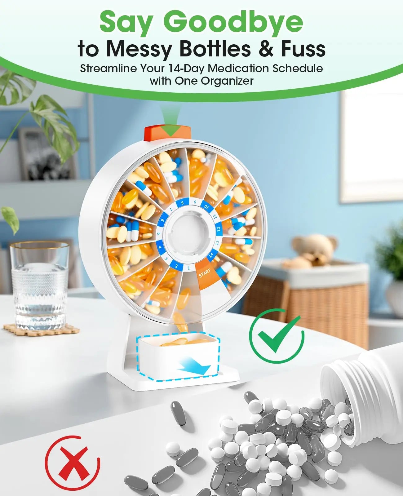 DoseWheel- Home Wall Medicine Case Pill Cutter And Dispenser